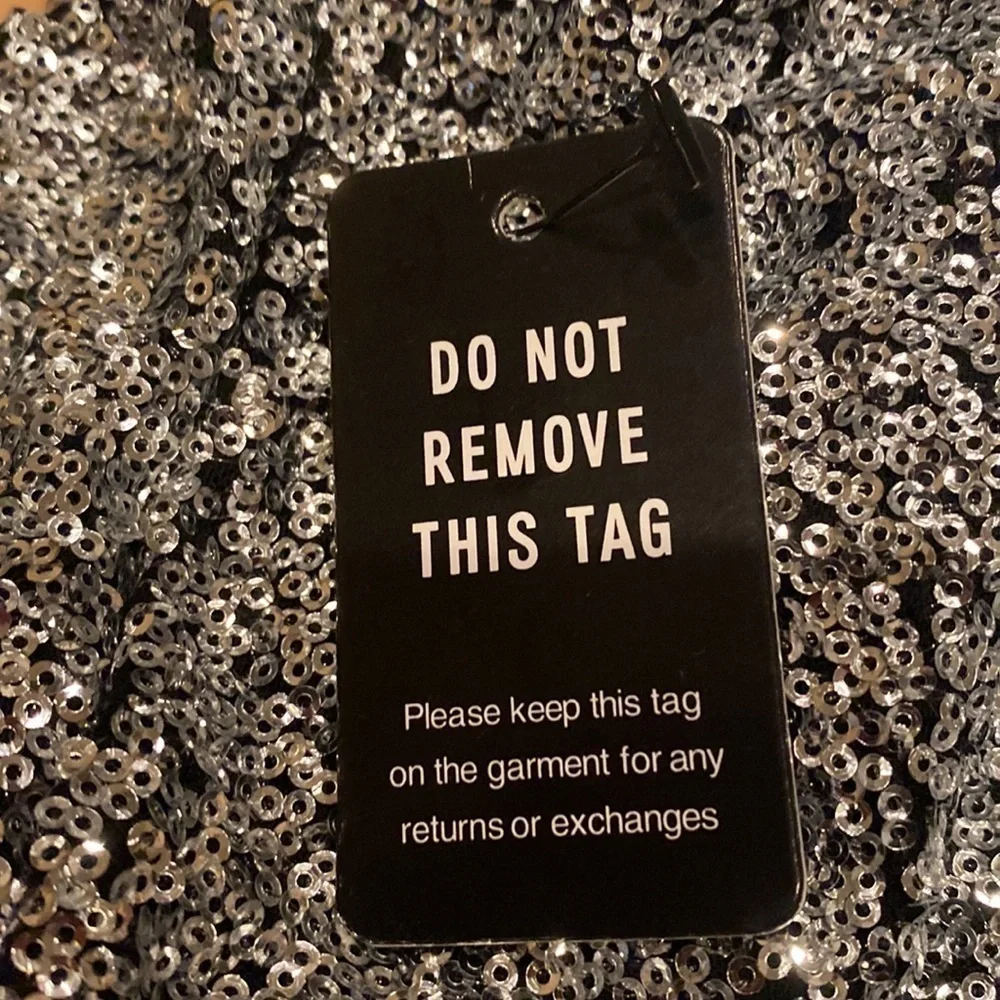 Express Silver Sequin V-neck slip dress - Picture 5 of 6